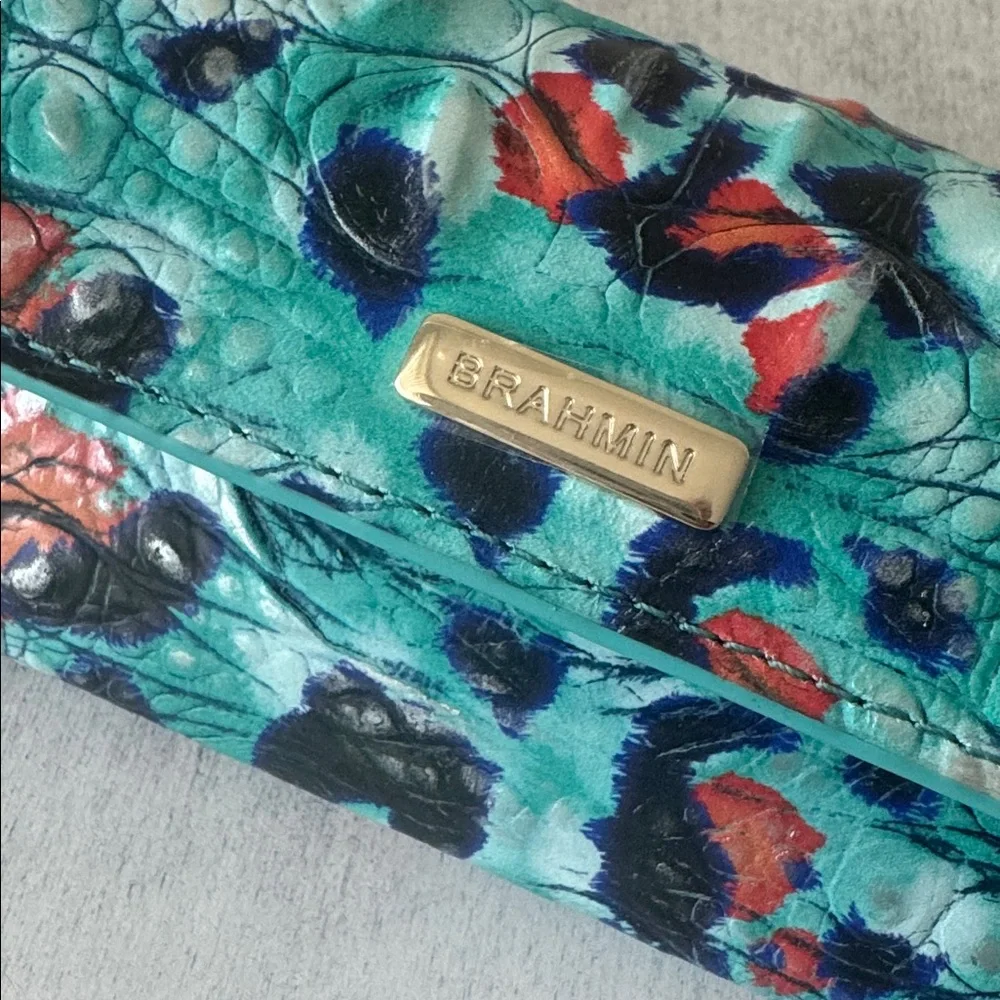Brahmin Elora Frisky Blue Melbourne Leather Croc-Embossed EyeGlass Case Holder